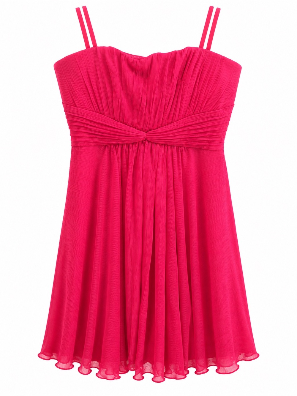BCBGMaxAzria Double-Strap Fuchsia Pleated Camisole Dress Top